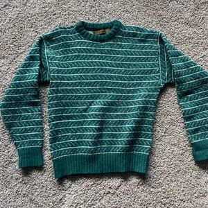 Eddie Bauer Teal and White Knit Sweater